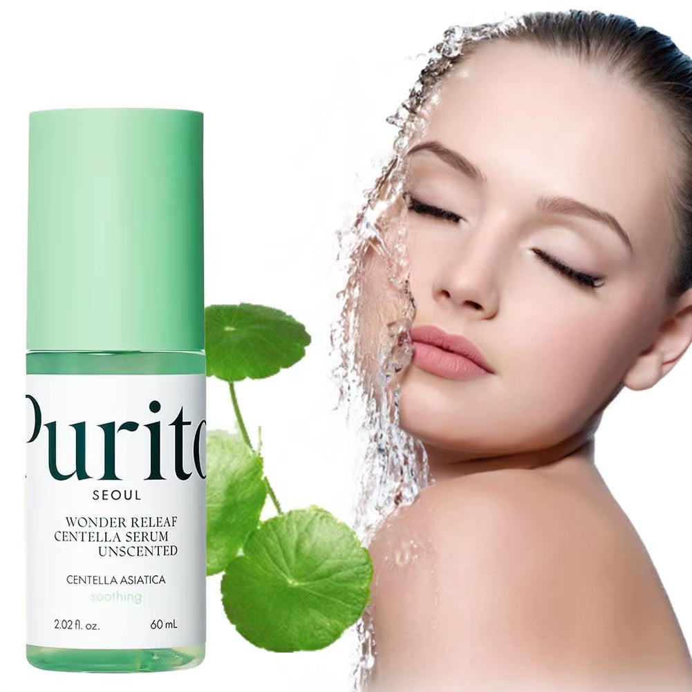 Purito Centella Asiatica Skin Care-Facial Serum 60Ml, Moisturizing Repairing Cream 100Ml, for All Skin Type Ampoule, Soothing
