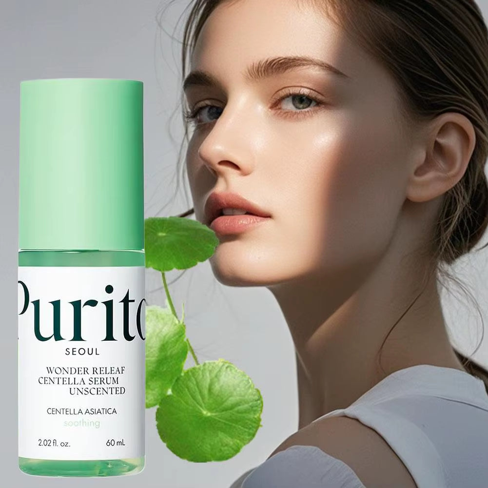 Purito Centella Asiatica Skin Care-Facial Serum 60Ml, Moisturizing Repairing Cream 100Ml, for All Skin Type Ampoule, Soothing