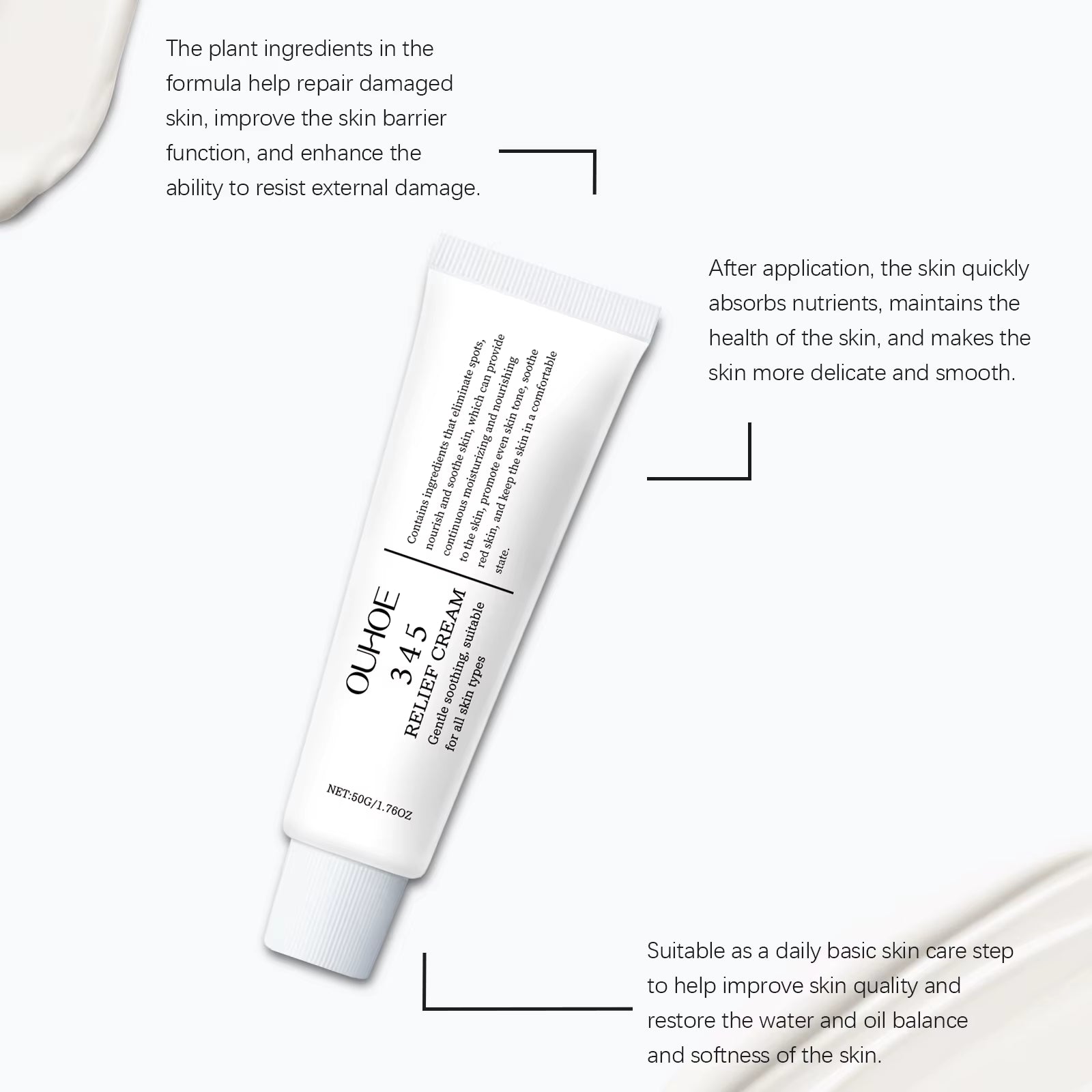 345 Relief Cream Hydrating Nourish the Skin Soothing Care Face Lifting Tightening Brighten Skin Tone Beauty Moisturizing Cream